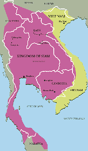 An 1809 map of Siam, now Thailand, the homeland of the Siamese cat